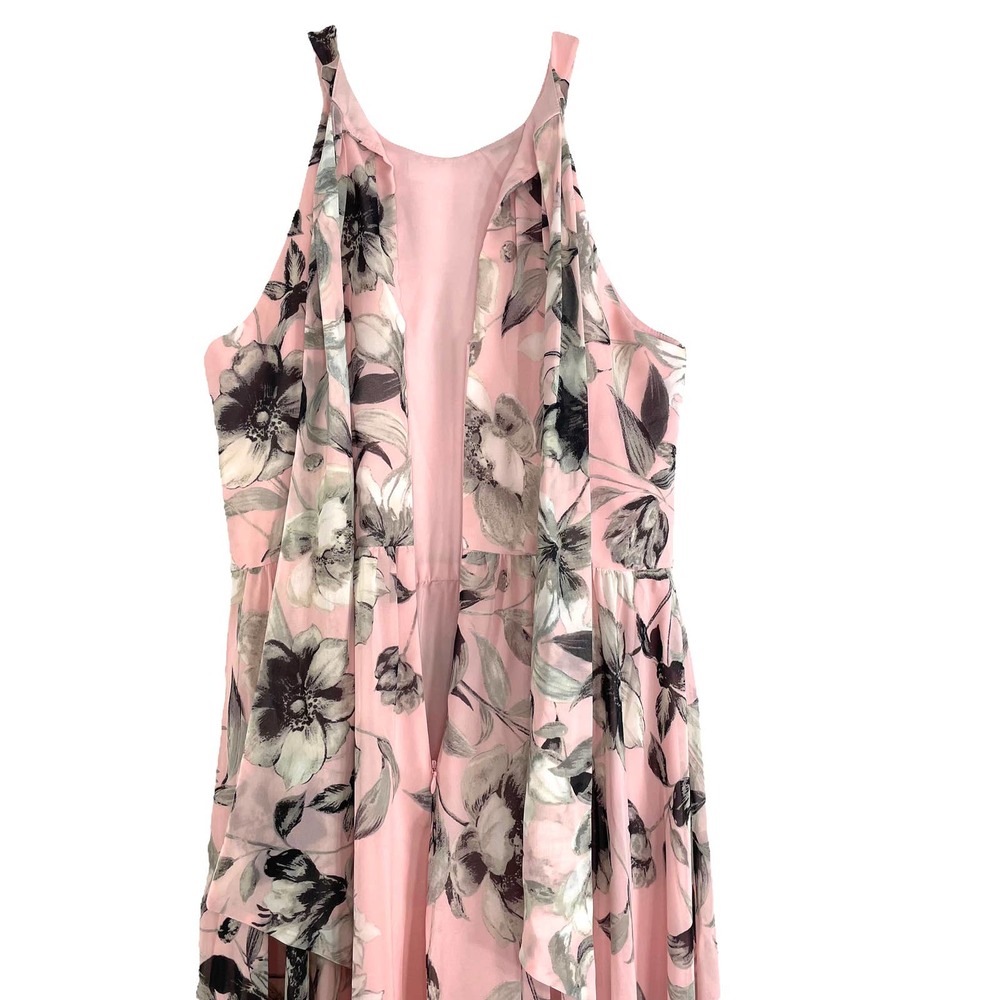 Eliza J floral halter chiffon maxi gown dress Sz 10 - Picture 8 of 11